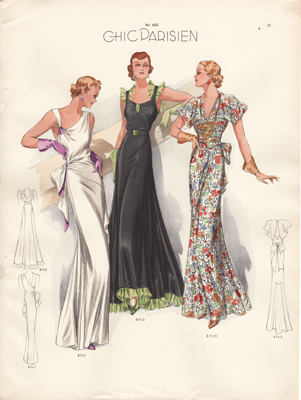 Chic Paris fashion prints from 1936